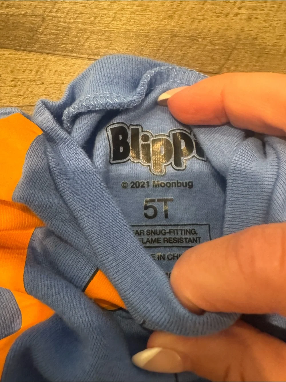 Blippi. Size 5t blue and Orange Kids Costume-Pajama Set with Plush Character